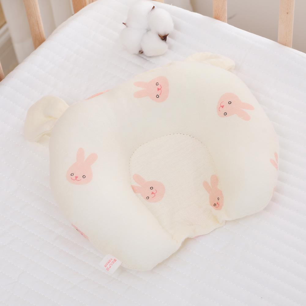 Gauze Baby Head-Shaping U-Pillow: Soft, Breathable Cotton for Infants 0-6 Months