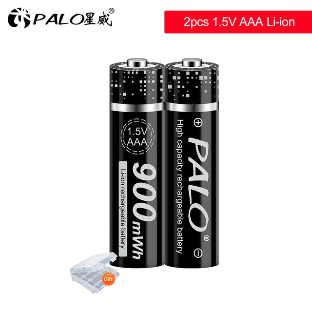 PALO New 1.5V AAA Rechargeable Battery 900mWh 1.5V Li-ion Lithium Li Ion 3A Aaa Batteries for Toy Car Camera Flashlight