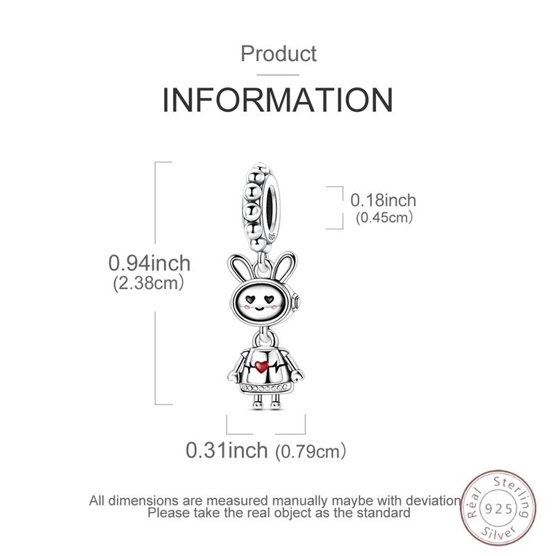 Cute Mechanical Rabbit Copper Pendant Beaded 3Mm Diy Party Christmas Exquisite Jewelry Making Gift