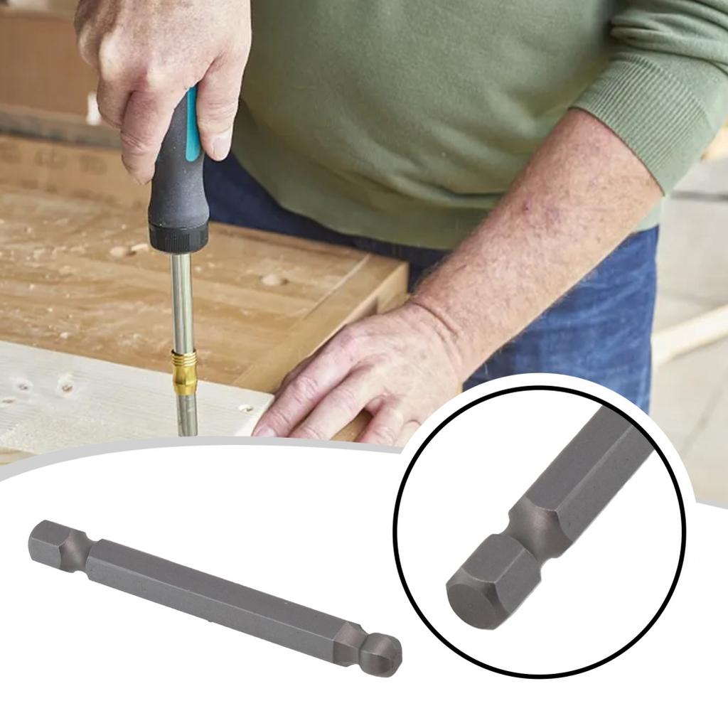 1pc 65mm Hex Screwdriver Bit Alloy Steel Ball Head Hexagon End Hexagon