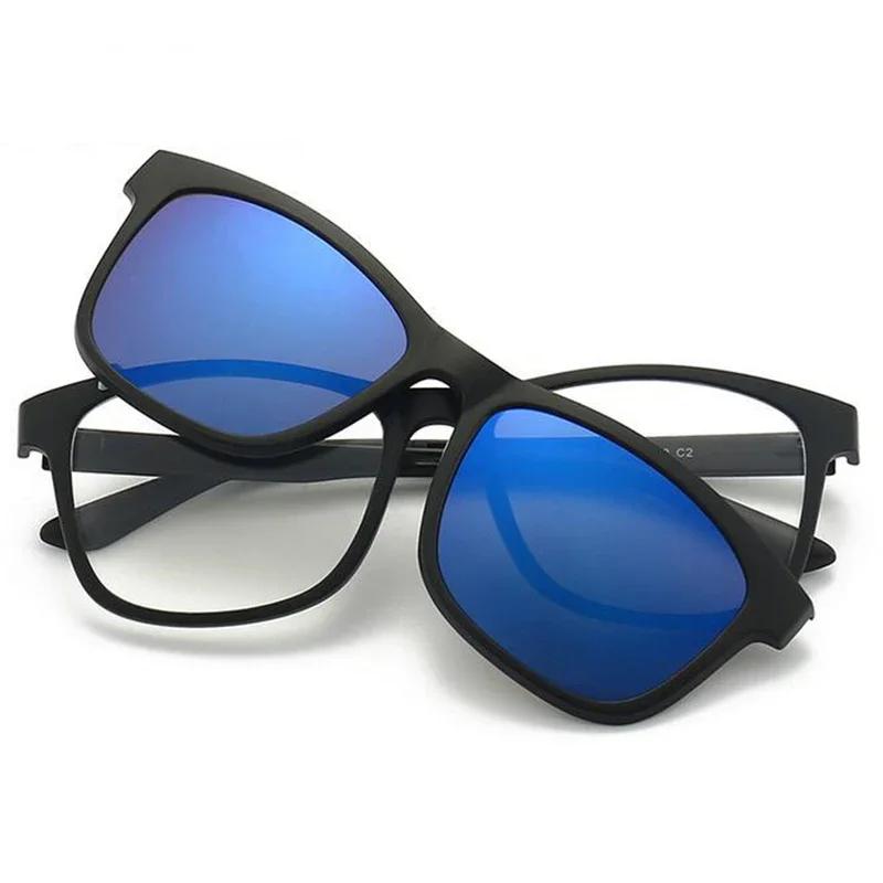 

2201 TR90 Square Frame Magnet Sun Clip Myopia Glasses 0 -1.0 -2.0 -2.5 -3.0 -3.5 -4.0 -5.0 To -6.0 0