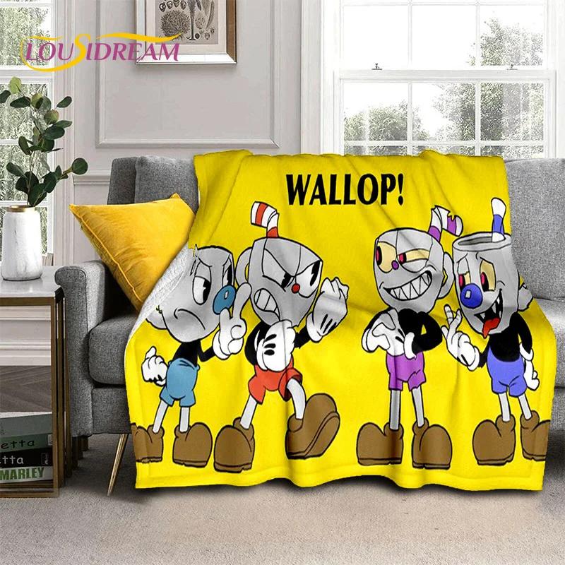 Cuphead Mugman 3D Game Gamer HD Blanket,Soft Throw Blanket for Home Bedroom Bed Sofa Picnic Travel Office Cover Blanket Kid Rest