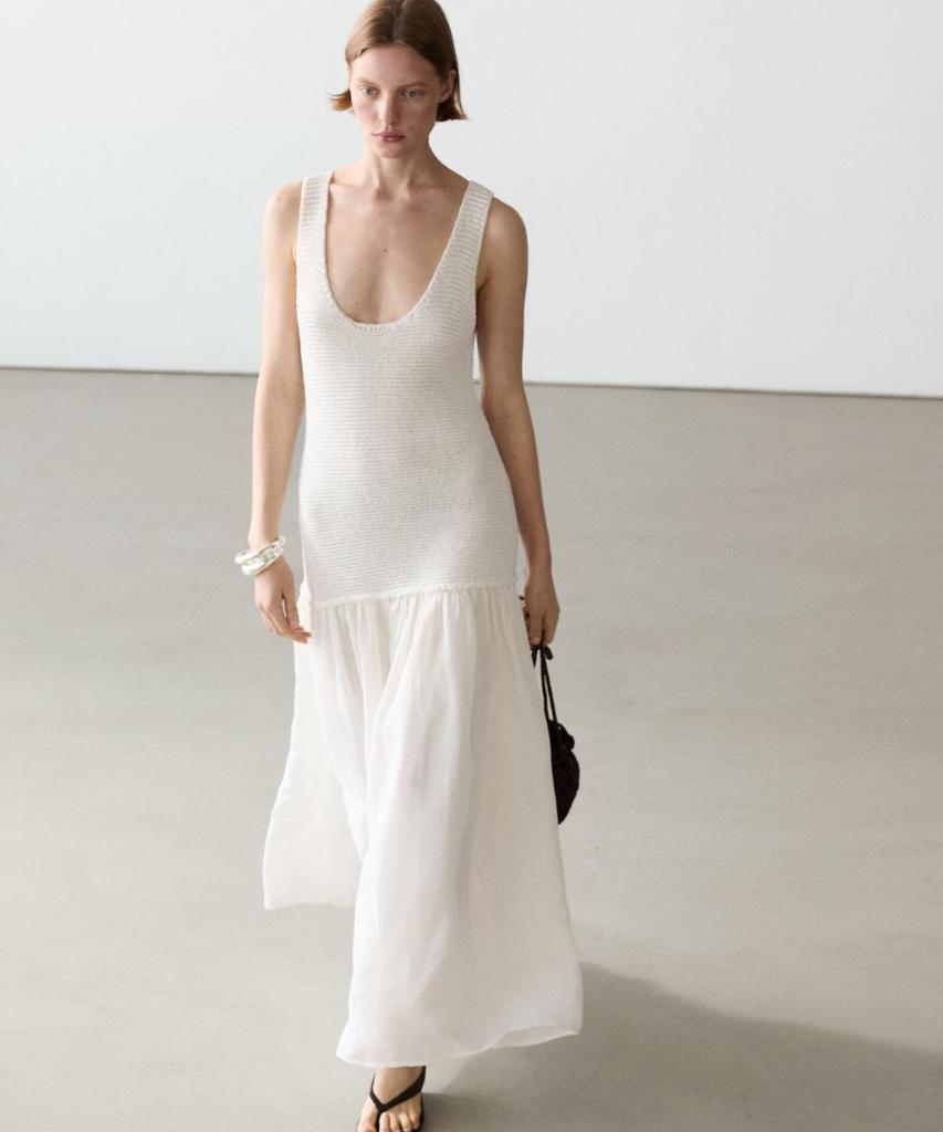 Masimodutti Linen Blend Long Dress