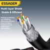 Essager CAT8 Ethernet Cable 40Gbps 2000MHz CAT 8 Networking Cotton Braided Internet Lan Cord for Laptops PS 5 Router RJ45 Cable