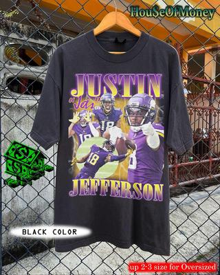Tricou Justin Jefferson Stil Vintage, Tricou Retro Rap Fotbal