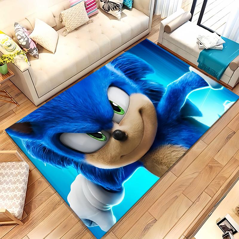 Retro S-Sonic Cartoon Games Living Room Non-Slip Area Rug Soft Carpet for Bedroom Kids Playroom Sofa,Home Decor Doormat Gift