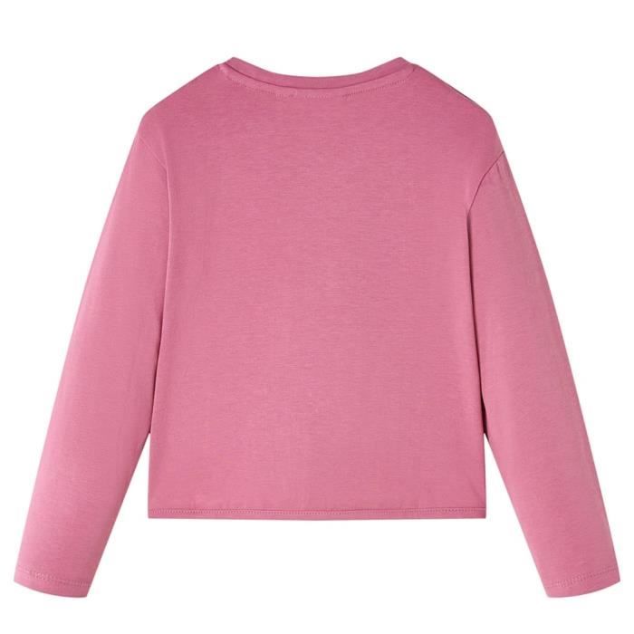 T-shirt enfants à manches longues imprimé chaton framboise 5 dimensions disponibles