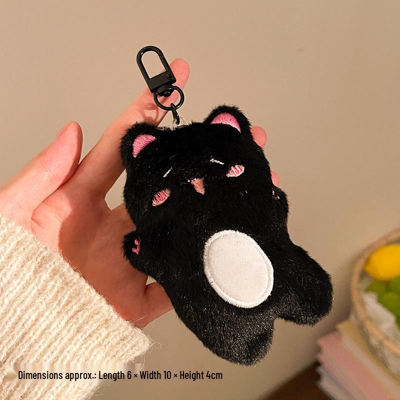 Cute Black Cat Plush Keychain & Backpack Pendant