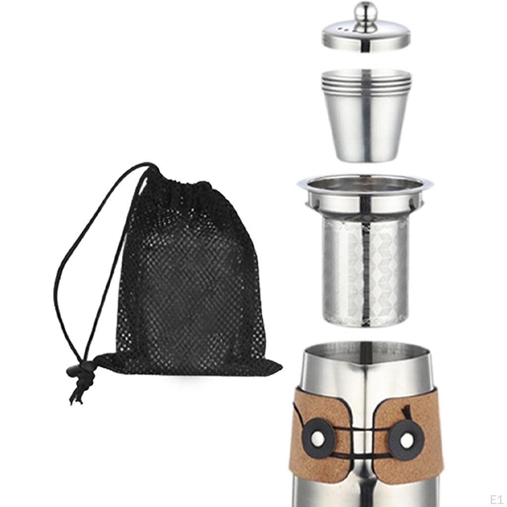 Camping Teekessel Tassen Set Camp Geschirr Verbrühschutz Leicht zu Reinigen mit Netz-Aufbewahrungstasche für