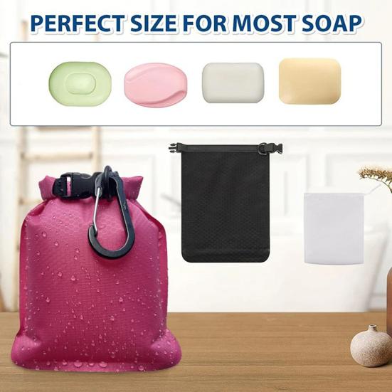 Travel Soap Bag Waterproof Leakproof Bar Soap Pouch with Foaming Nets Portable Soap Container for Gym