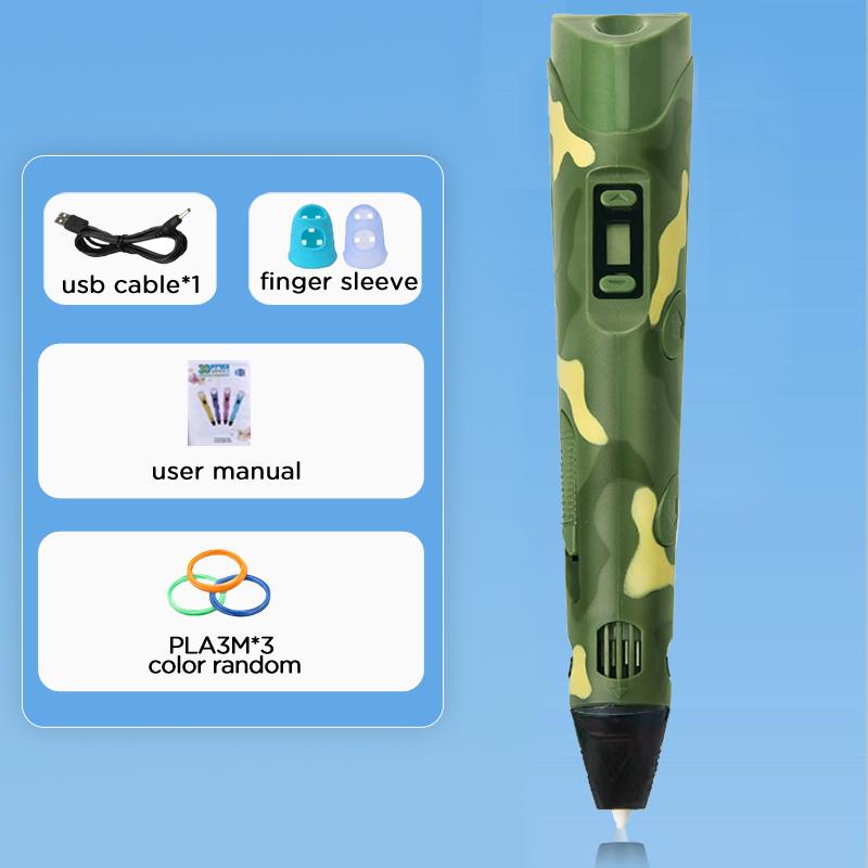 3D Printing Pen 40 Colors DIY 3D Painting Children Toys Fun Camouflage With LCD Screen Compatible PLA Filament Toys Gift