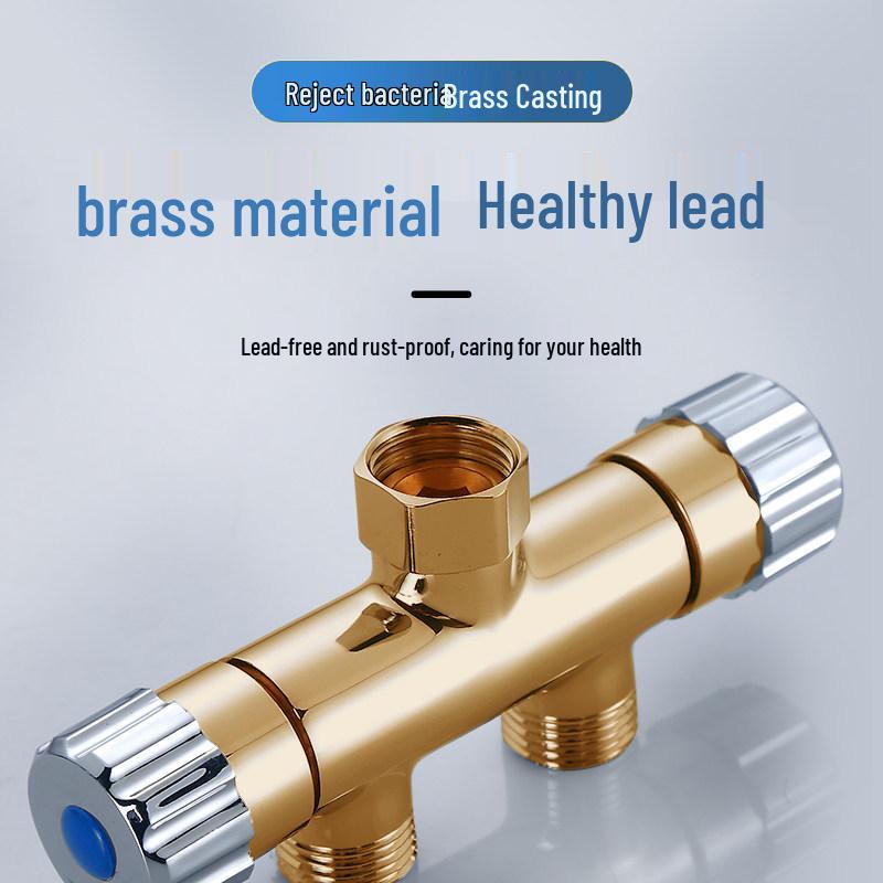 Dual Outlet Faucet Splitter - Two-Way Connector for Washing Machine Inlet Hose