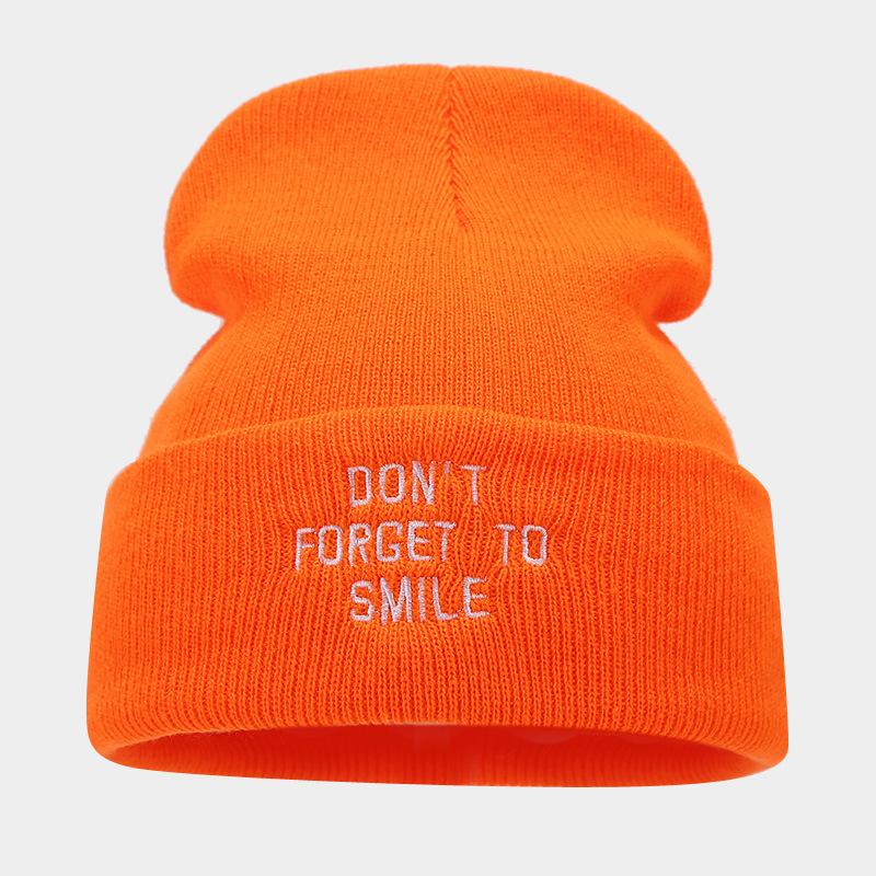 Autumn and winter new personalized letter embroidery knitted hat outdoor warm wool hat niche casual cold hat tide