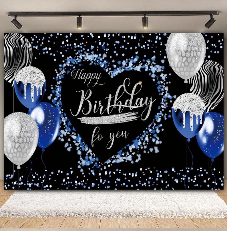 Happy Anniversary Backdrop Gold Balloon Glitter Love Heart Flower Birthday Party Bridal Shower Wedding Photography Background