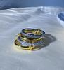 Two-Tone Stainless Steel Zircon Diamond Interlocking Ring