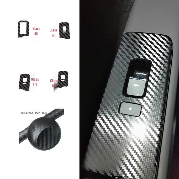 22-23 Jetour Dasheng Interior Anti-Scratch Film: Center Console, Gear Shift, Window Lift Black Warrior Stickers