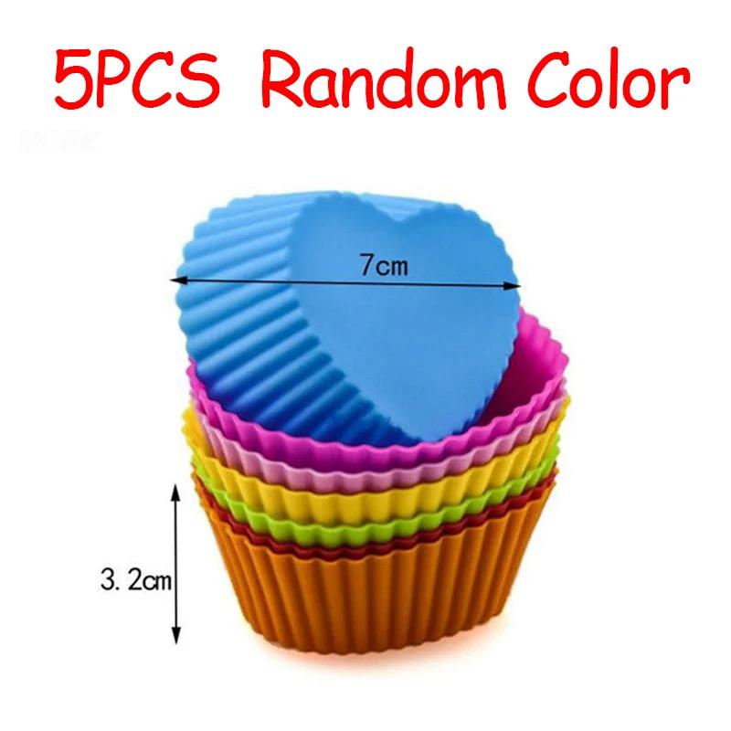 1/5/10 Stück Zufällige Farbe Silikon Kuchenform Silikon Kuchen Backform Tasse Cupcake Puddingform Hochtemperaturbeständig und Weich