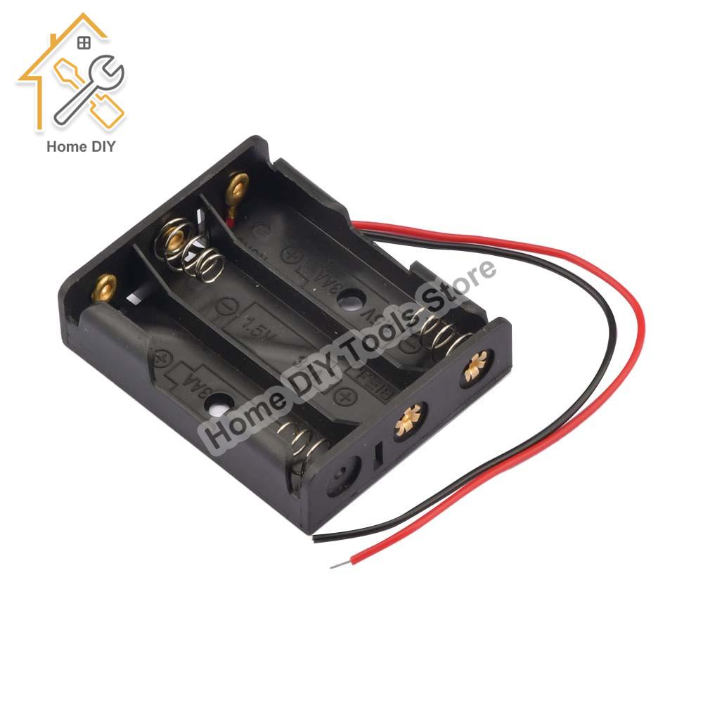 Plastic 18650 Battery Storage Box Case 1 2 3 4 5 Slot Way DIY Batteries Clip Holder Container With Wire Lead For 18650 Battery