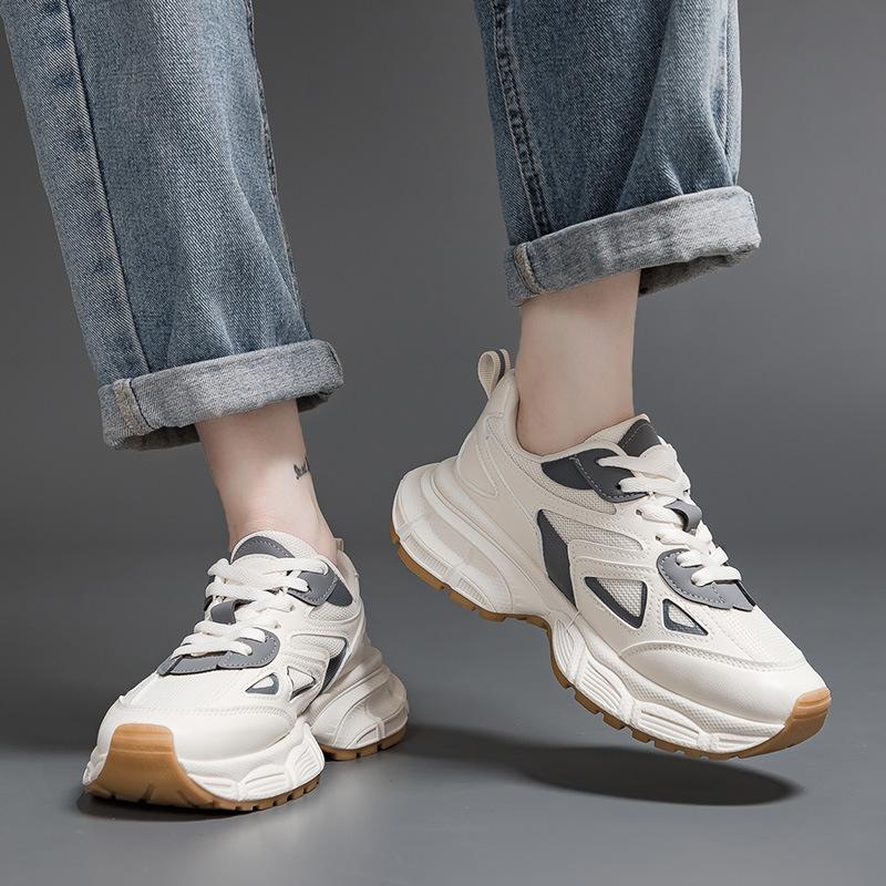 Women's shoes new autumn mesh breathable platform white shoes student casual sports shoes