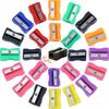 24pcs 2.5cm Mini Color Pencil Sharpener Curved Anti-slip Design Plastic Square Pencil Sharpener School Reward Stationery