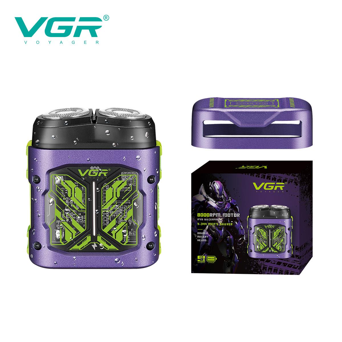 

VGR Mini Metal Mech Wind Shaver IPX6 Waterproof Professional Grade Beard Device Convenient Home Shaver Safe and Skin-friendly and Long-lasting V-344 фіолетовий