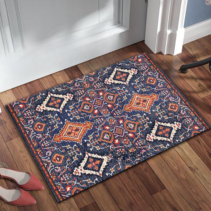 

1 шт., ретро-персидский ковер, ковер для гостиной в богемном стиле, ковер в этническом стиле, впитывающий воду, устойчивый к грязи 60*90cm синий