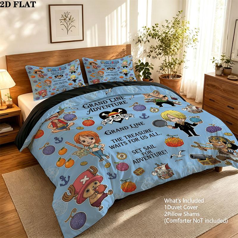 Juego de Colcha con Estampado de Una Pieza Funda de Colcha Funda de Almohada Regalo de Cumpleaños para el Hogar(1 * funda nórdica + 2 * fundas de almohada, sin núcleo)