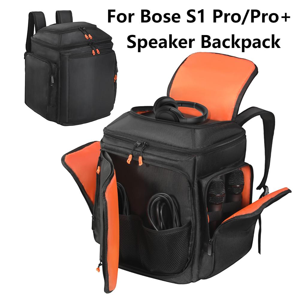 For Bose S1 Pro/Pro+ Portable Speaker Dust Case Large Capacity Speaker Carry Bag with Mic Pocket Waterproof Audio Carrying Bag