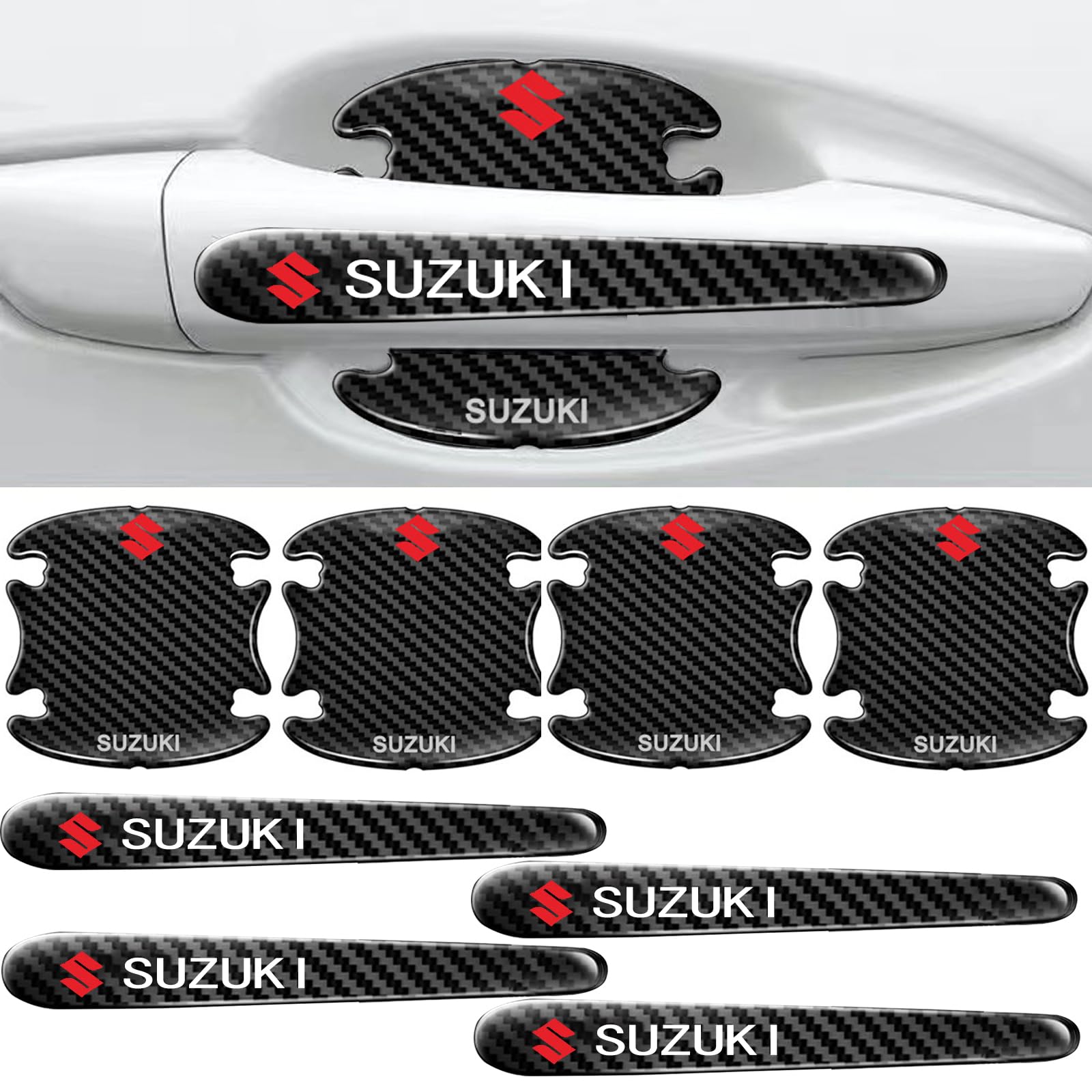 

Защитные накладки на дверные ручки автомобиля 4 + Защита дверных ручек автомобиля Черный Однотонный Под карбон