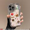 Cartoon M bean doll bracelet is suitable for Apple 16PRO mobile phone case, Huawei OPPO Xiaomi VIVO electroplated silver silicone.