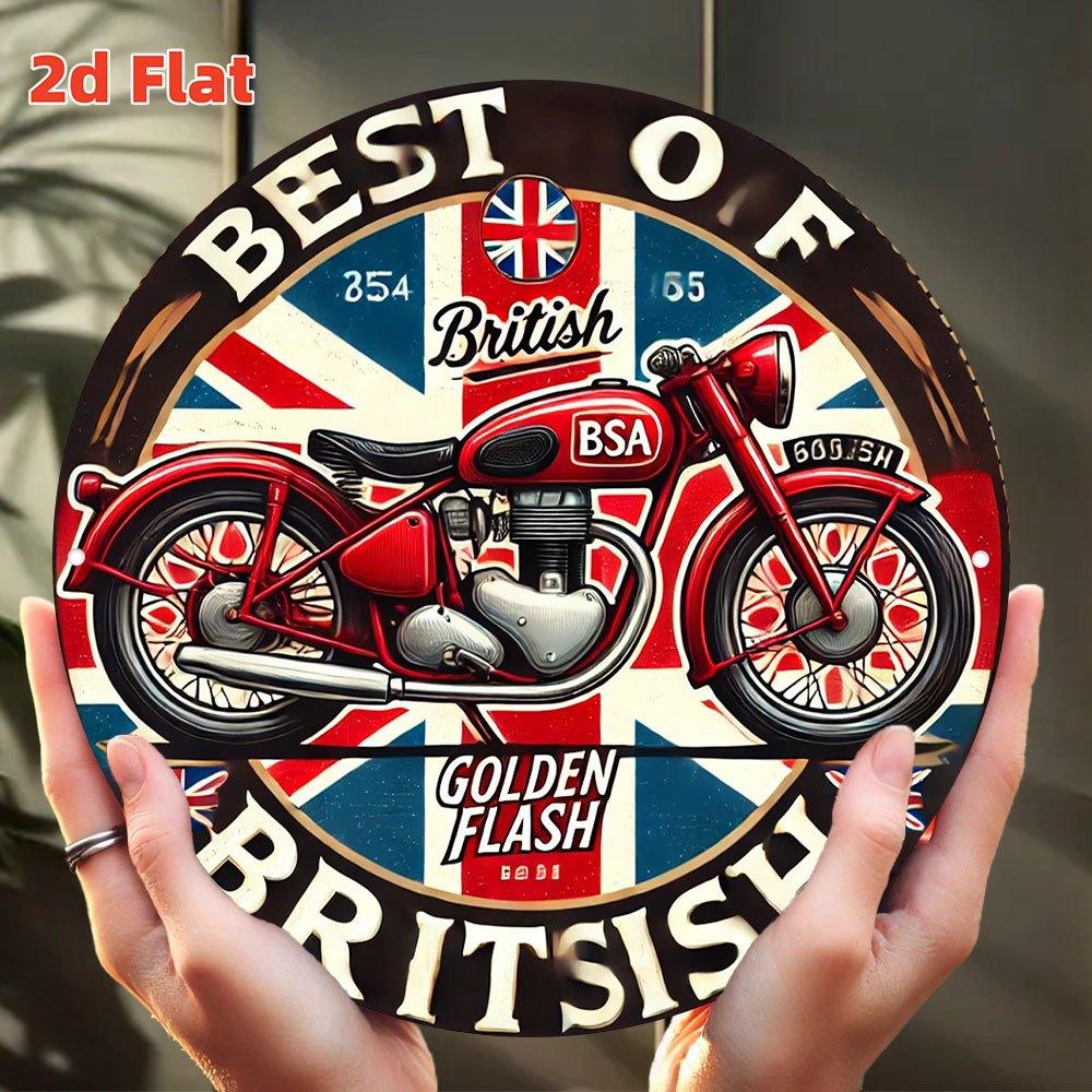 D Flat British Classic Motorcycle Decorative Painting Vintage MotorcycleGentlemans Ride Collection Display Motorcycle Wall
