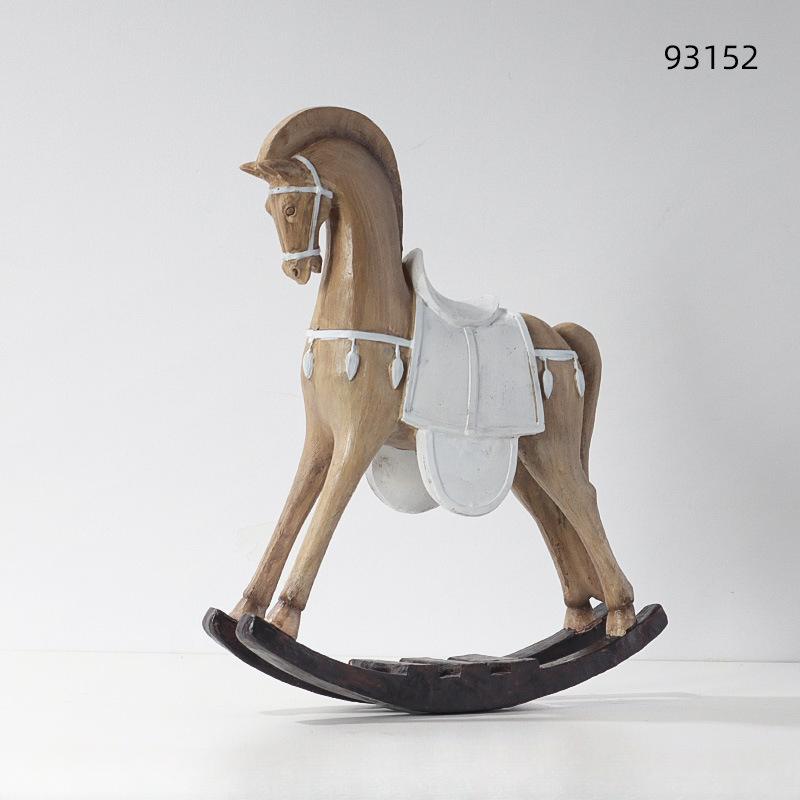 

Nordic Wood Grain Imitation Resin Craft Horse Ornament, Retro Animal Decor For Living Room And Office 93152