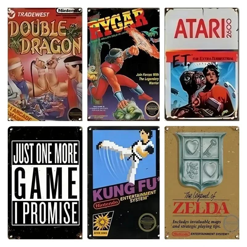 Retro klassisches Spiel Poster Metallplatte Blechschild Vintage Gamer Zimmer Kunst Aufkleber Dekor Plakette personalisierte Mann Höhle Dekoration