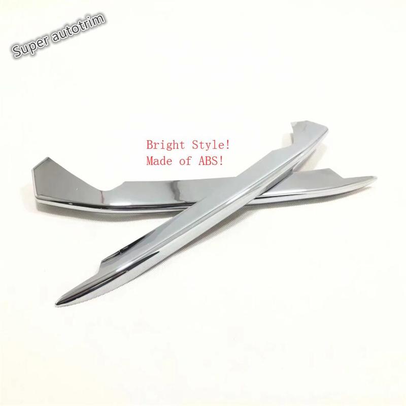 Car Front Fog Lights Lamps Eyebrow Strip Decoration Cover Trim For Honda Accord 10th 2018 - ABS Chrome Accessories Exterior
