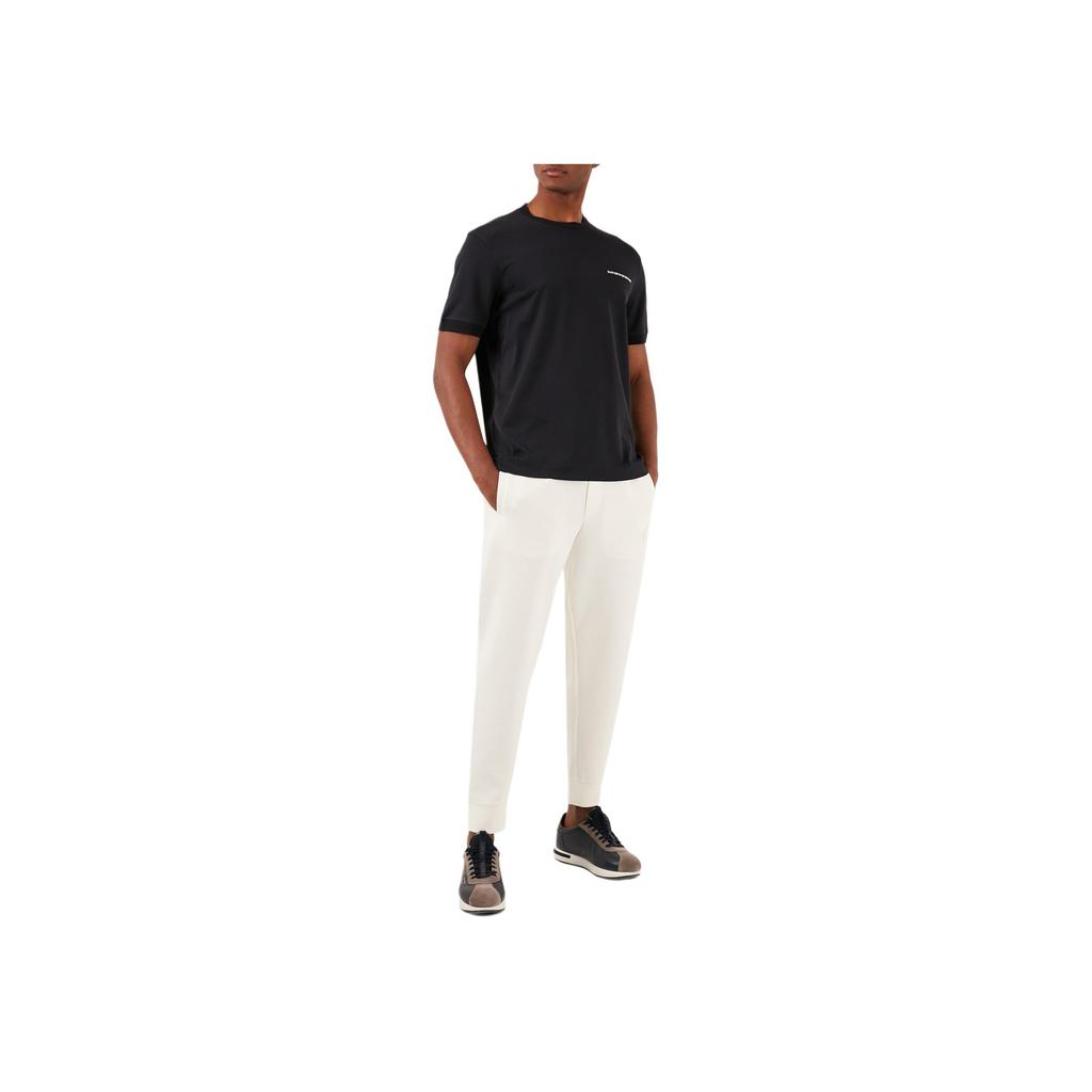 Emporio Armani Solid Color Round Neck Drop Shoulder Casual Short Sleeve T-Shirt Men tops Black 3D1TN3-1JOCZ-0966