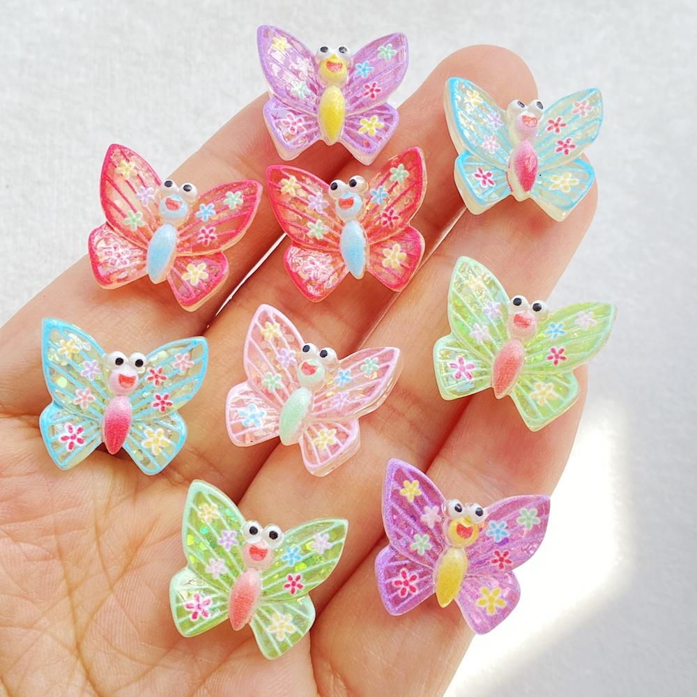 

10pcs Cute Cartoon Butterfly Flat back Resin Scrapbook Figurines DIY Home Decor Crafts