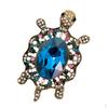 Animal Lover Turtles Brooch Pins Rhinestone Gemstone Jewelry Costume Pin