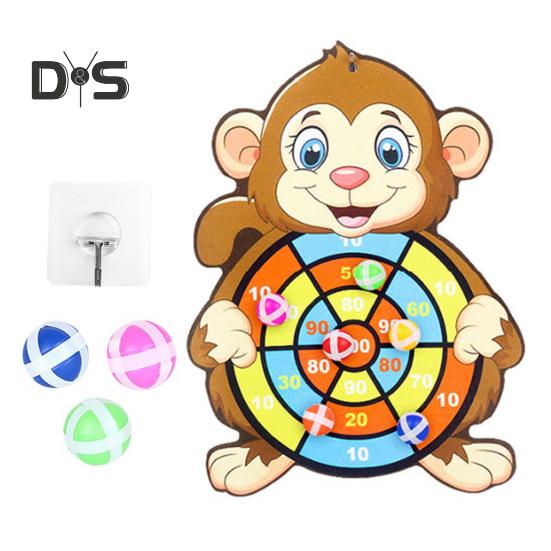 Animal Dart Board for Kids Safe Sticky Ball Indoor Outdoor Fun Coordination Concentration Game Family Party Toy Gift