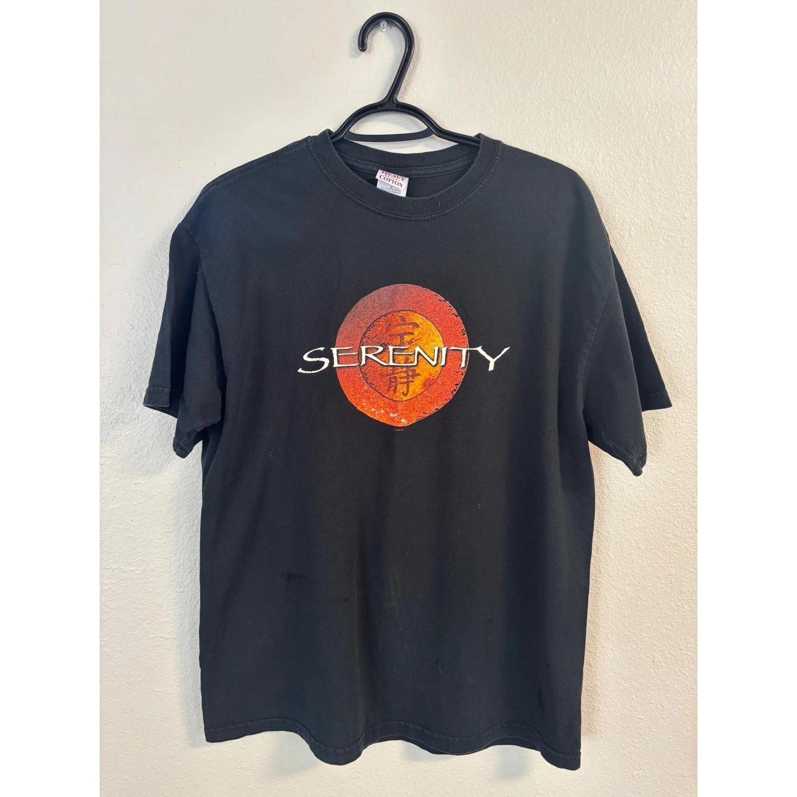 Serenity Movie Promo T-Shirt Mens Large Black Firefly Sci-Fi 2005 Gildan Heavy XL