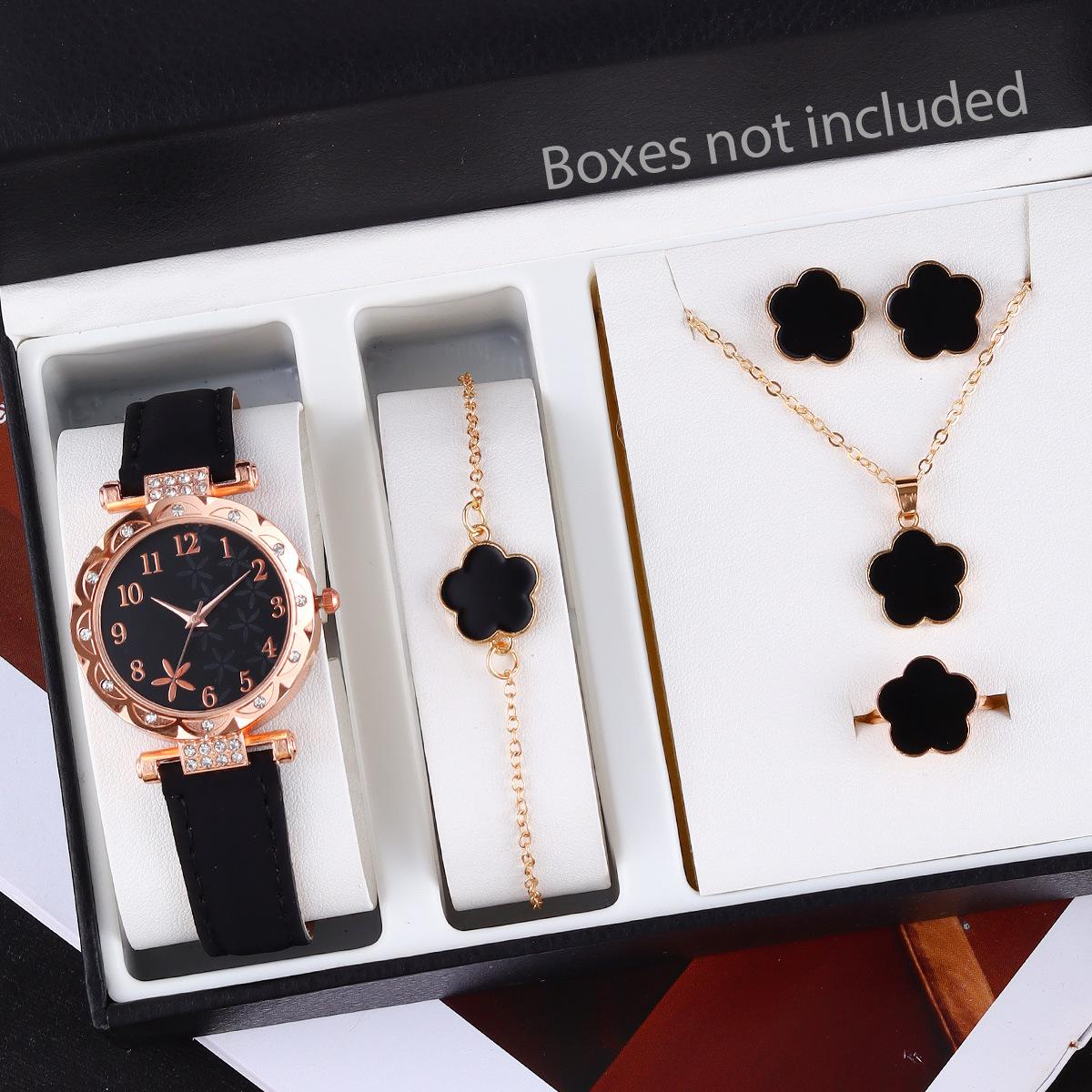 Ladies Watch Luxury Rhinestone Featured Flower Jewelry Versatile Compact Quartz Watch