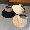 New Summer For Women'S Large Brim Empty Top Straw Hat Outdoor Foldable Uv Protection Sunshade Hats Fashion Vacation Beach Cap