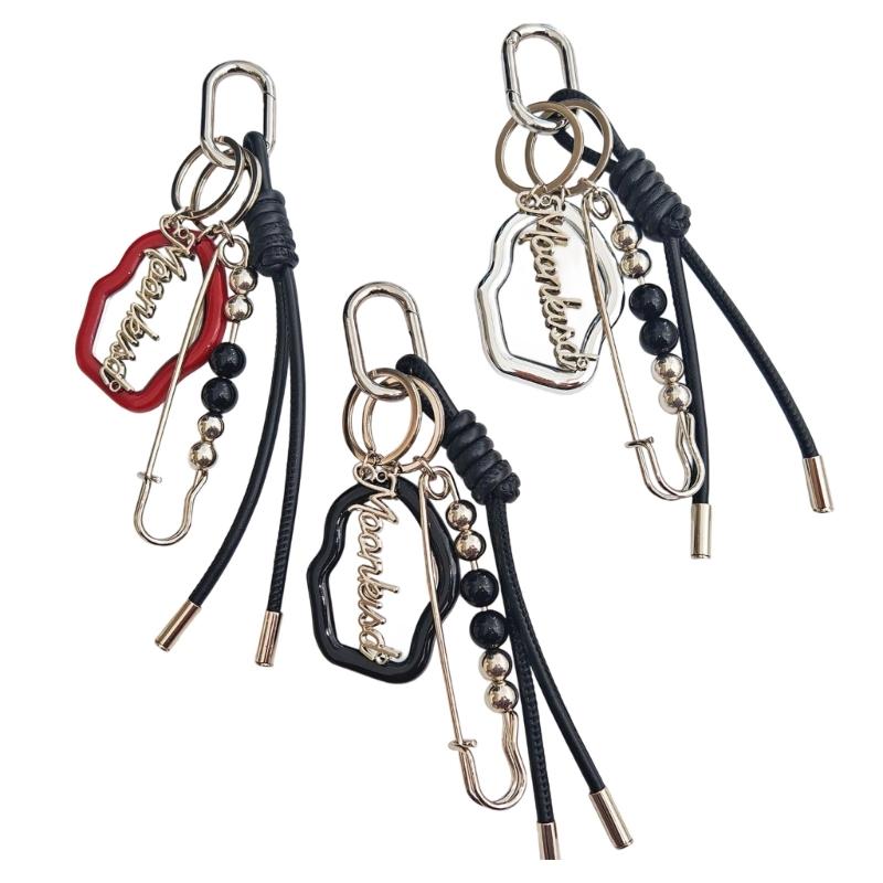 Stylish Leather Cord Keychain Makeup Mirror Portable Travel Essential Stylish Cosmetic Accessory Gift Metal Key Holder