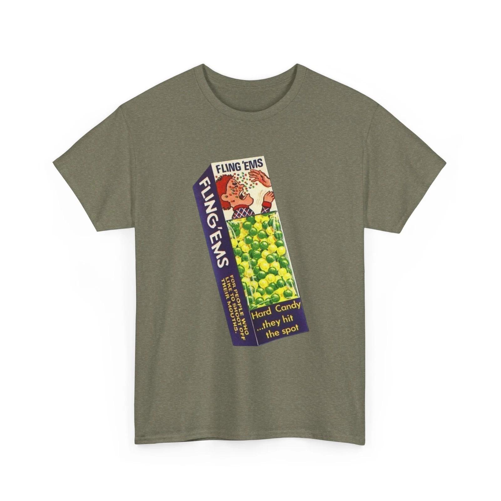 Wacky Packages Flng Ems Candy Collectible Printed T shirt Funny Product Parody M