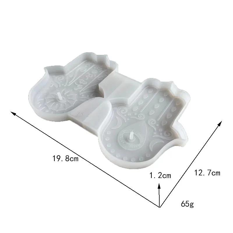 

Top Quality 1Set Hand of Fatima Incense Sticks Base Silicone Mold DIY Yoga Cement Plaster Flower of Life Holder Tray Home