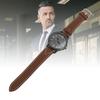 Men Quartz Watch Round Large   PU Leather Strap Retro Wristwatch for Daily Life Sports Business Party Built In Battery