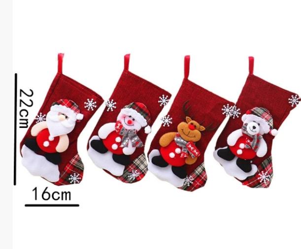 4 шт. Рождественские носки, Рождественские подарочные пакеты, Маленькие подвески-носки, Украшения для рождественской елки, Рождественские предметы интерьера