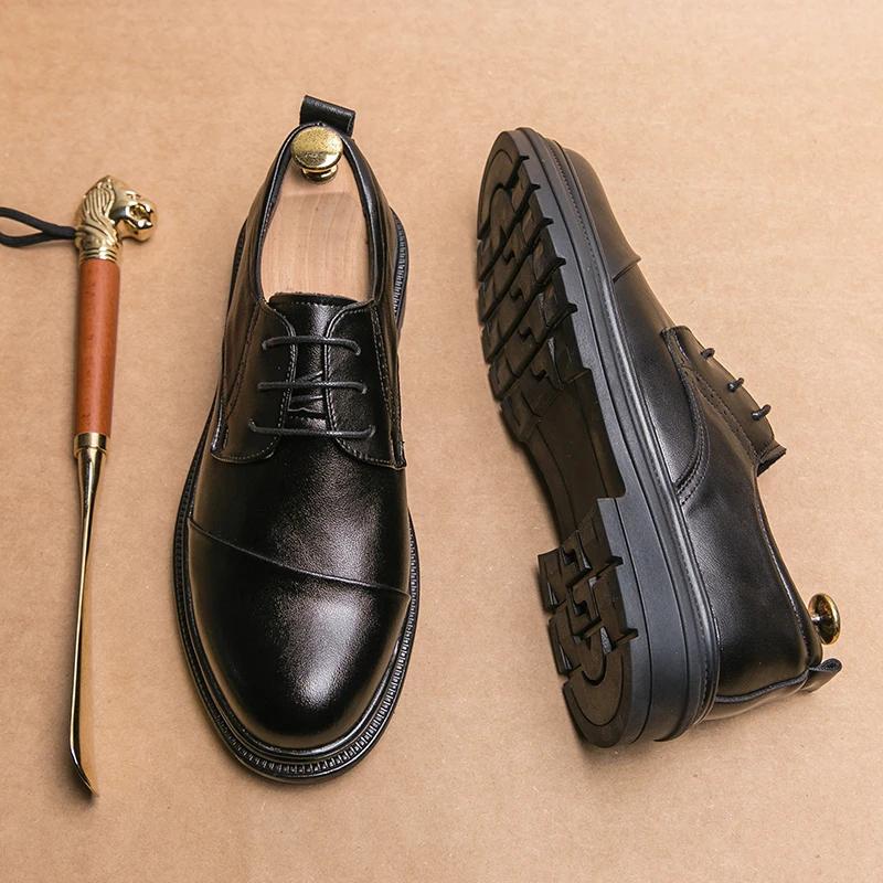High Quality Brand Lightweight Oxford Shoes Men's Office Business Shoes Trendy Men's Elegant Genuine Leather Shoes Free Delivery