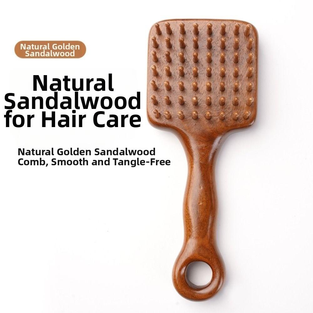 Long Handle Wooden Scalp Massager Anti-Static Meridian Hair Brush  Home Use