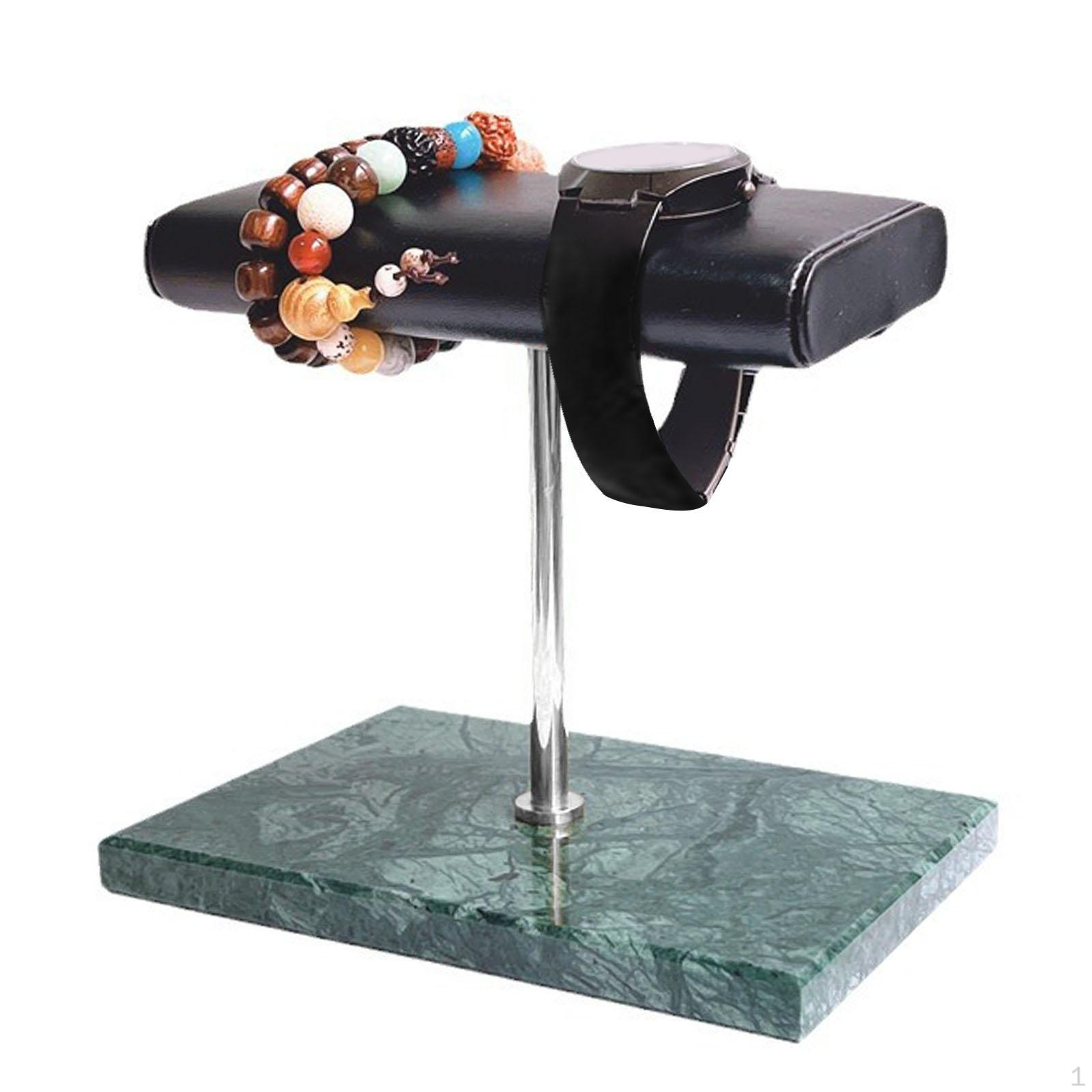 

Элегантный держатель для часов с мраморным основанием для организации ювелирных изделий green base silvery