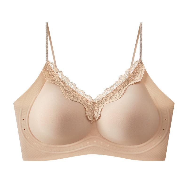Traceless steel rim lace beauty back underwear women's soft support close sub-breasts small breasts gathering vest liquid foundation bra cover